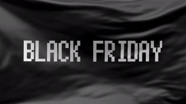 Black Friday Verkauf Flash Sale Zeichen Banner Hintergrund. Konzept des Verkaufs und der Freigabe. Verkaufswerbung. Schwarzer Stoff flattert im Wind. Nahtlose Schleifenanimation — Stockvideo