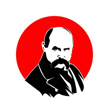 Taras Shevchenko. Ukraynalı yazar. Şair ve Ressam. Vektör çizimi. Beyaz arka plan. izole nesne. 