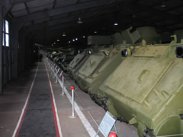 Kubinka, Russia - June 12, 2011: Museum of armored vehicles under the open sky and under sheds in Kubinka near Moscow.