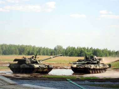 Kubinka, Russia - June 12, 2011: Museum of armored vehicles under the open sky and under sheds in Kubinka near Moscow. clipart