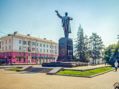 Irkutsk, Rusya - 24 Ağustos 2016: Irkutsk, sokaklar ve Binalar şehrin tarihi ve modern binalar manzaraları.