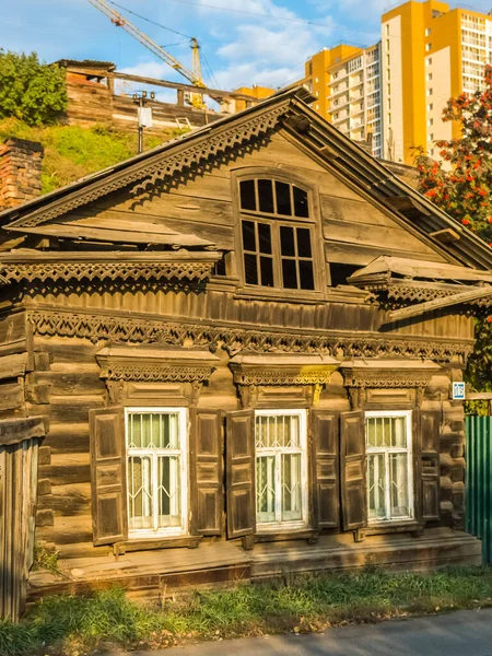 Irkutsk Russia August 2016 Old Wooden Houses Irkutsk Wooden Architecture — Stock Photo, Image