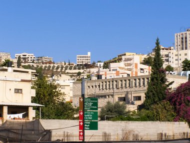 Nazareth, İsrail - 23 Mayıs 2013: Yerler Nasıralı, binalar genel bakış ve Nazareth manzaraları.