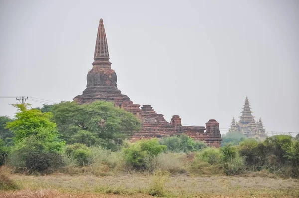 Valley Thousand Pagodas Myanmar Ancient Religious City Pagan Pagodas Shrines — Stock Photo, Image