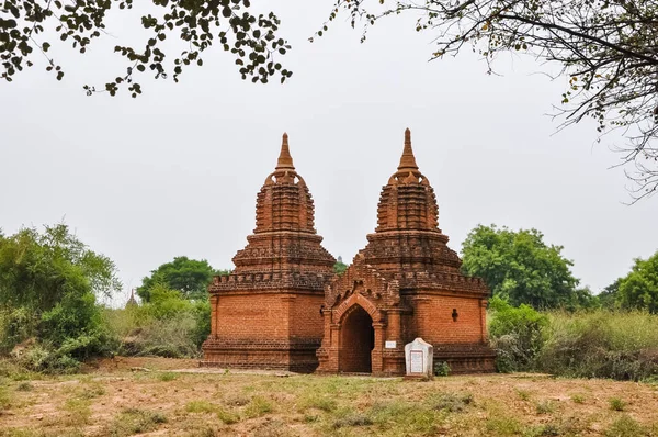 Vale Mil Pagodes Mianmar Antiga Cidade Religiosa Pagan Com Pagodes — Fotografia de Stock