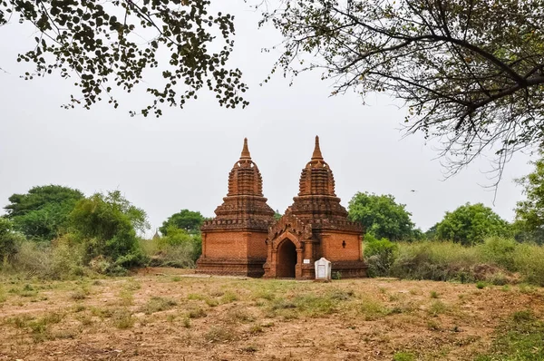 Vallei Van Duizend Pagodes Myanmar Oude Religieuze Stad Pagan Met — Stockfoto
