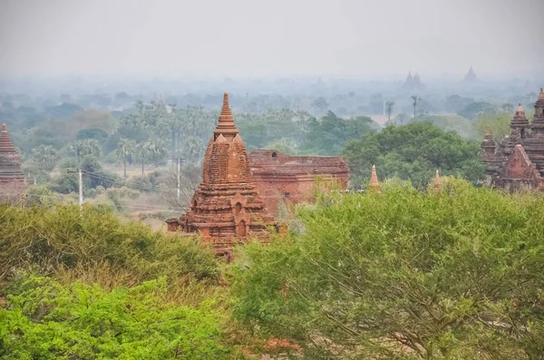 Valley Thousand Pagodas Myanmar Ancient Religious City Pagan Pagodas Shrines — Stock Photo, Image