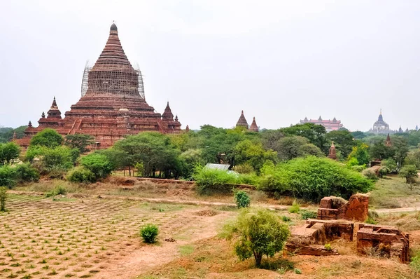 Vallée Des Mille Pagodes Myanmar Ancienne Ville Religieuse Pagan Avec — Photo