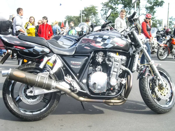 Moskau Russland Juli 2018 Fotoserie Eines Motorrads Honda Rallye Biker — Stockfoto