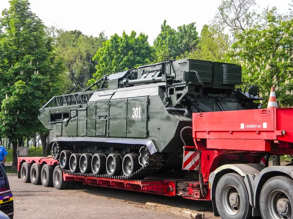 Slavyansk Ukrayna Haziran 2016 Bir Uçaksavar Füze Sistemi Buk Nakliye — Stok fotoğraf