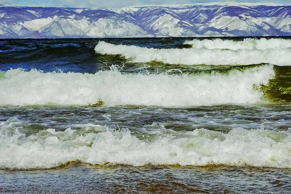 Воды Озера Байкал Водная Поверхность Байкала Красивый Пейзаж — стоковое фото