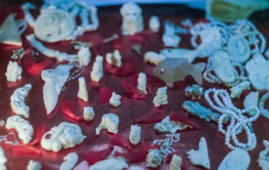 Sergi Magic Stone, Kharkov, Ukrayna - 14 Mayıs 2011: Mineraller ve mineral Takı Sergisi Magic Stone Kharkov şehir içinde gösterilir.