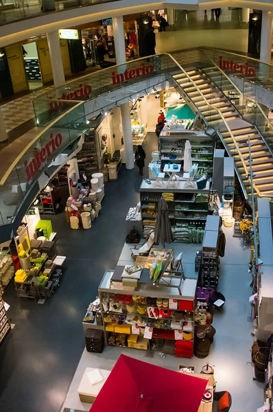 Bécs Ausztria 2014 Január Bevásárlóközpontok Polcok Bevásárlóközpont Üzletek Boltok — Stock Fotó