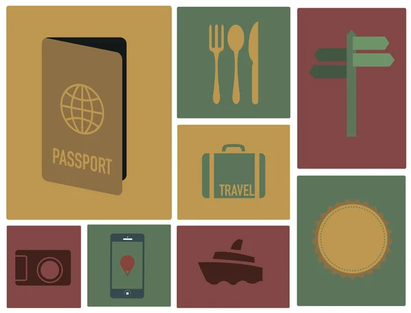 Travel icons set. — Stock Vector