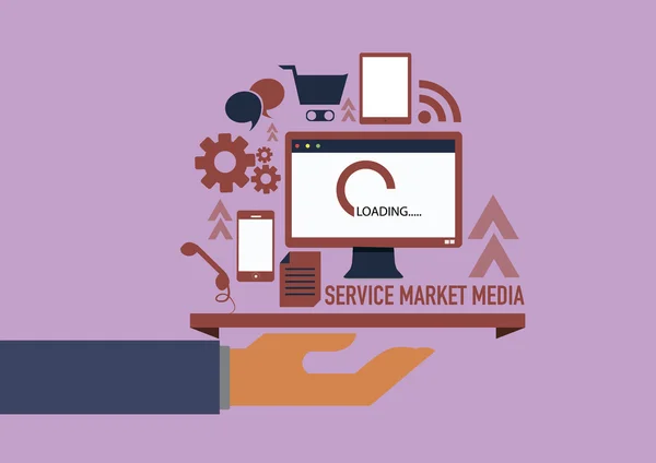 Flat concept of media market service — Stock Vector