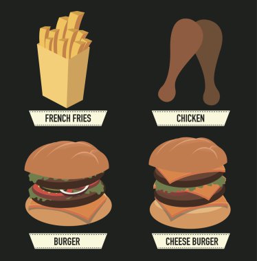 Vintage tarzı fast food tasarımları