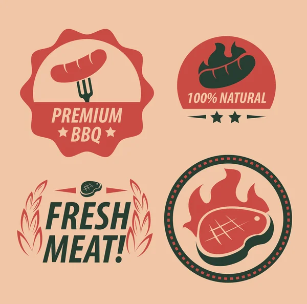 Parrilla barbacoa fiesta iconos — Vector de stock