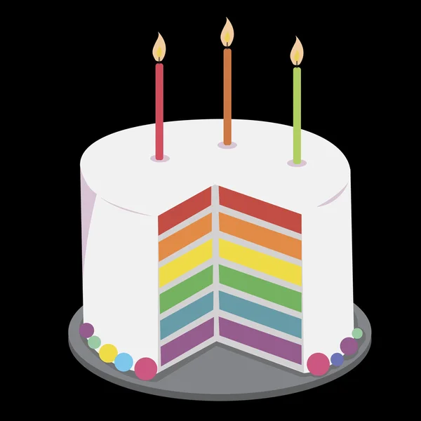 Cake met birthday kaarsen — Stockvector