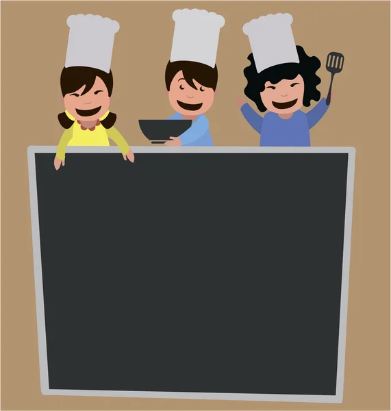 Kinderen houden van kookgerei — Stockvector