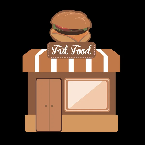 Burger fast food store icon — Stock Vector