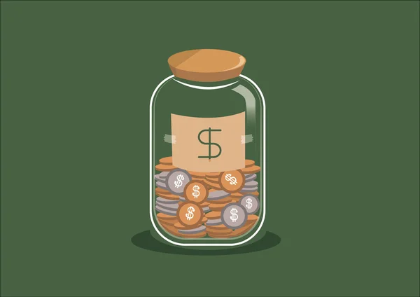 Ahorro de dinero tarro — Vector de stock