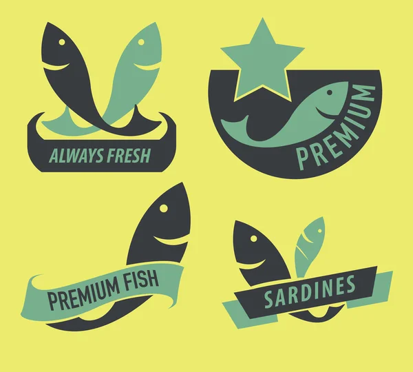 Conjunto de ícones de frutos do mar — Vetor de Stock