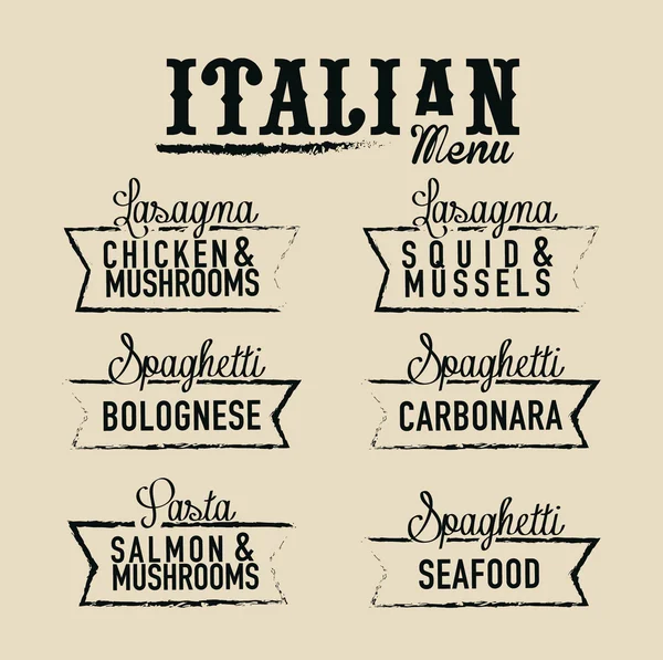 Italian menu Stock Illustration