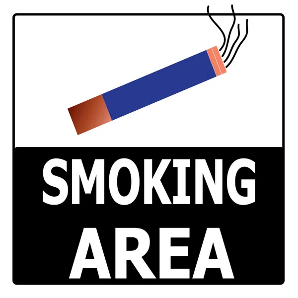 Permitir fumar cigarro área sinal Vector — Vetor de Stock