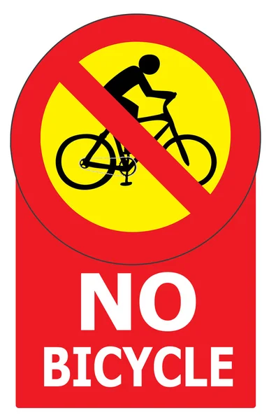 Ingen cykel tecken etikett — Stock vektor