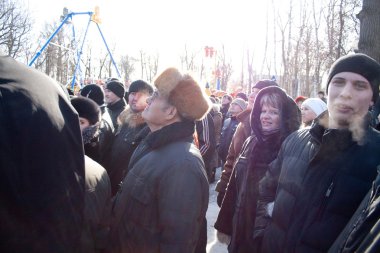 Penza, Rusya Federasyonu - 14 Şubat. shrovetide (maslenit kutlama