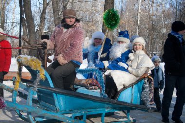 Penza, Rusya Federasyonu - 14 Şubat. shrovetide (maslenit kutlama