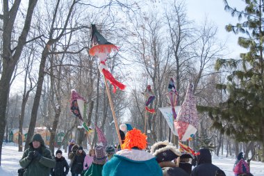 Penza, Rusya Federasyonu - 14 Şubat. shrovetide kutlama
