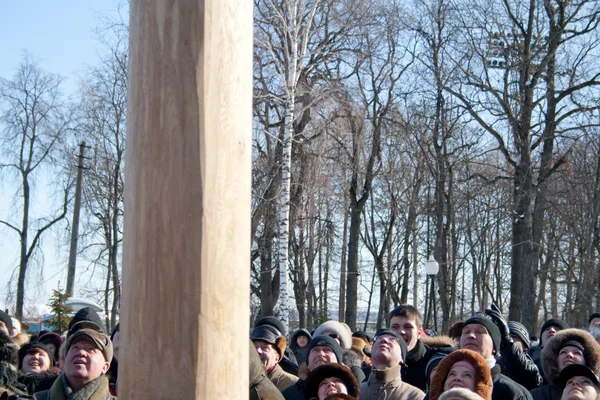 PENZA, RUSSIA - February 14. Celebration of Shrovetide (Maslenit — Stock Photo, Image