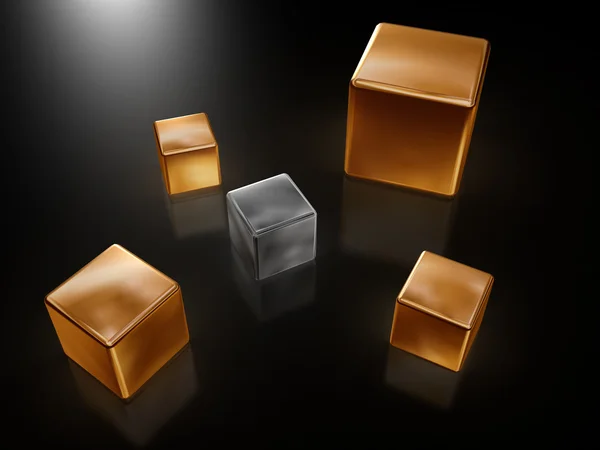 Golden cubes — Stock Photo, Image