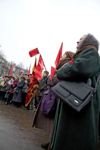 7 de Novembro manifestação comunista — Fotografia de Stock