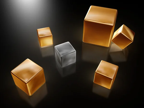 Golden cubes — Stock Photo, Image