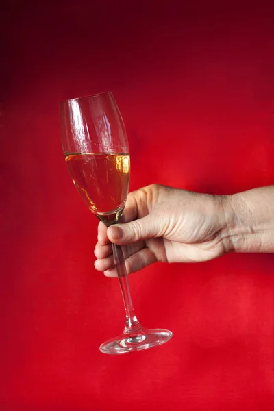 Woman hand with glass — Stock Photo, Image