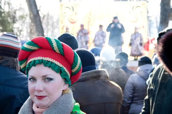 PENZA, RUSSIA - February 14. Celebration of Shrovetide (Maslenit — Stock Photo, Image