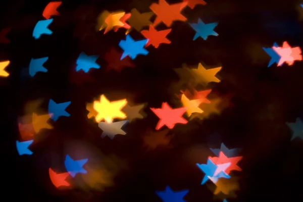 Colorful bokeh star lights — Stock Photo, Image