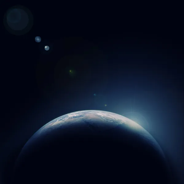 Earth blue planet in space with star — Stock Photo, Image