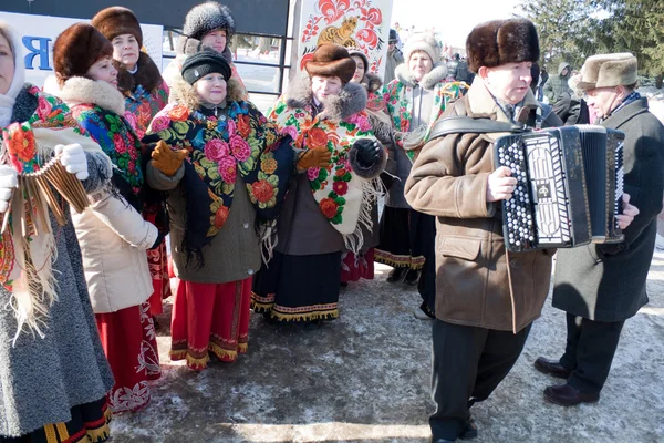 PENZA, RUSSIA - February 14. Celebration of Shrovetide (Maslenit — Stock Photo, Image