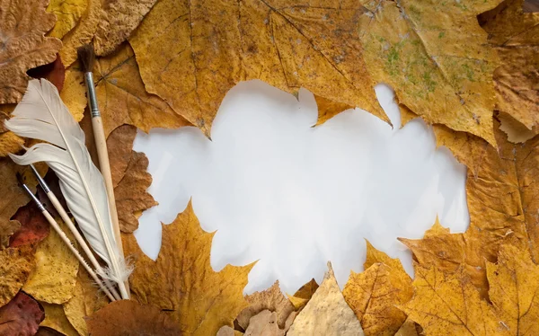 Cadre de feuilles d'automne — Photo