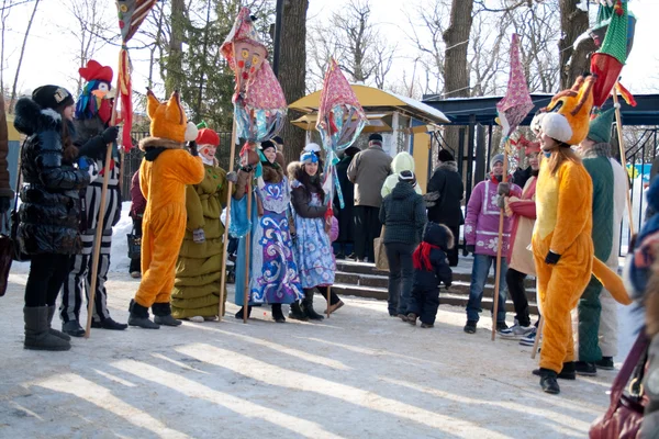 PENZA, RUSSIA - February 14. Celebration of Shrovetide (Maslenit — Stock Photo, Image