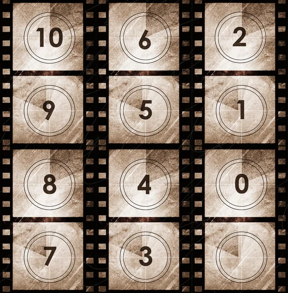 Grunge film countdown koyu renkli — Stok fotoğraf