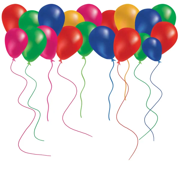 Balão de cor bonita no ar e confete — Fotografia de Stock