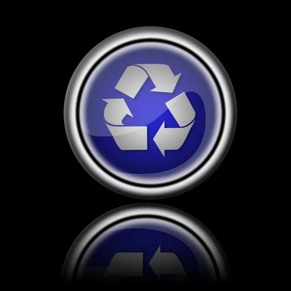 Ikona przycisk recykling symbol — Zdjęcie stockowe