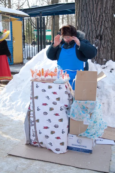 PENZA, RUSSIA - February 14. Celebration of Shrovetide (Maslenit — Stock Photo, Image