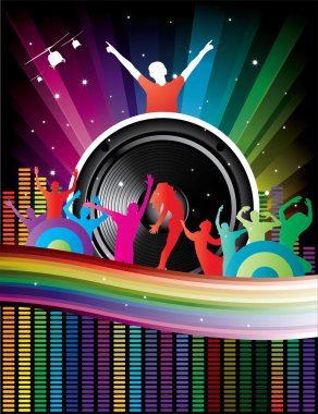 müzik renkli disko resimde