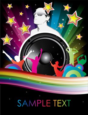 müzik renkli disko resimde