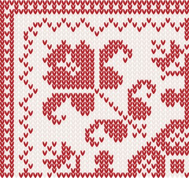 Kırmızı çiçekli örgü köşesi